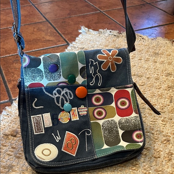 Vintage Y2K Stylish Multicolor Denim Patchwork Shoulder Bag - Picture 6 of 14